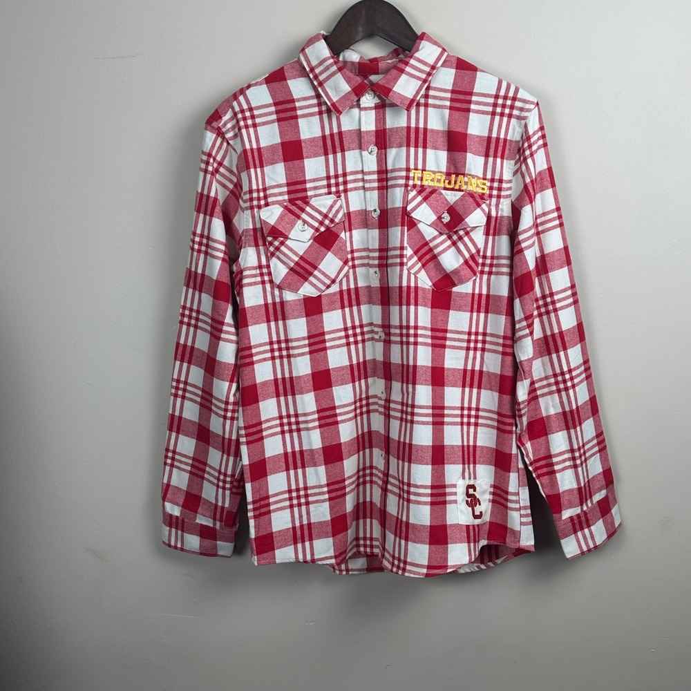 USC Trojans Darius Rucker Fanatics Women's S Plaid Flannel Shirt NWT